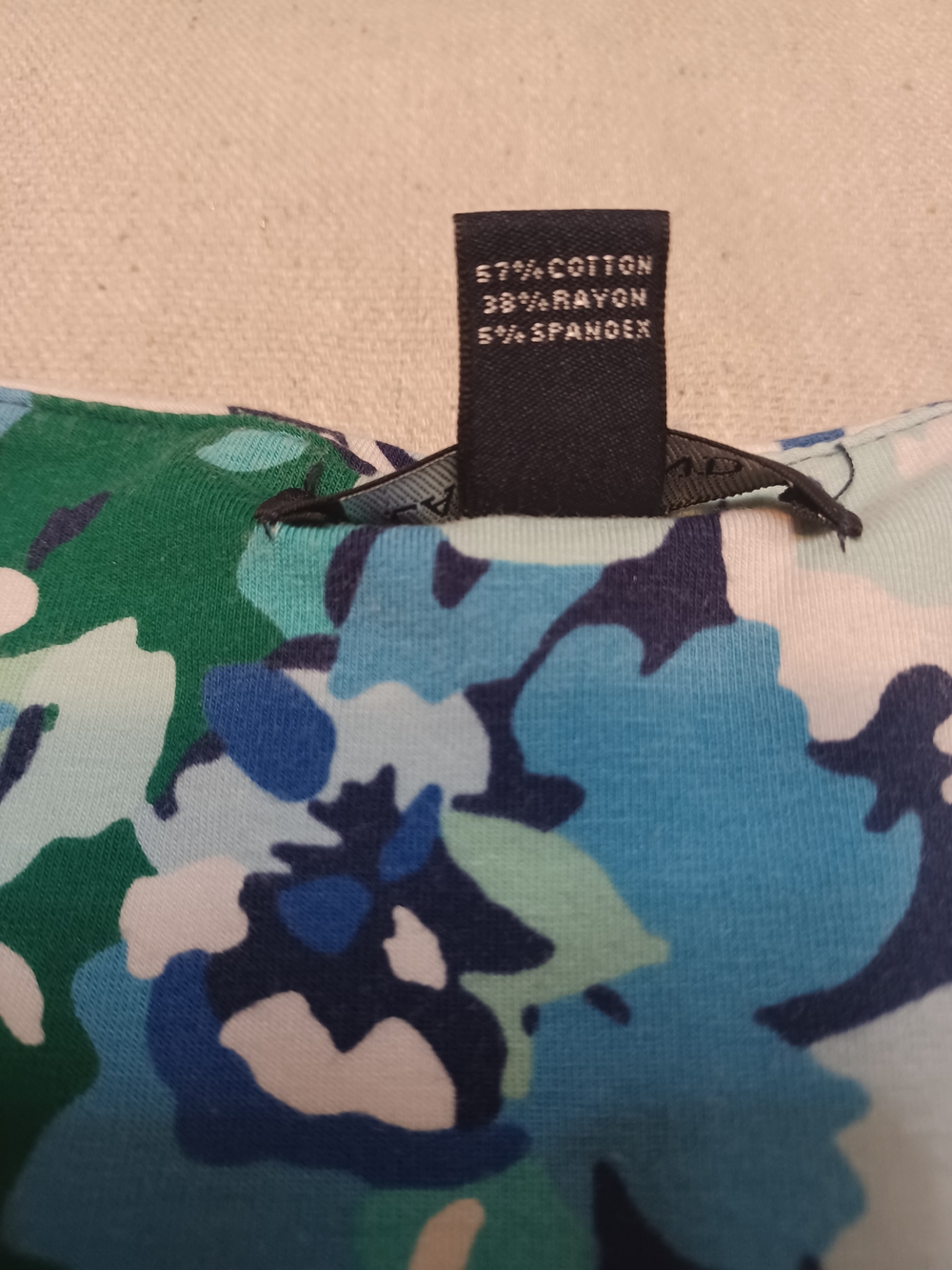 Lands' End Blue & Green Floral Sleeveless Dress Women's Size Medium - Picture 3 of 7